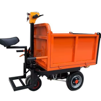 Camion à benne basculante stationnaire pliable électrique à trois roues pour la manutention du fumier.