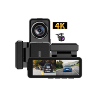 Approvisionnement d'usine 3.2 "voiture DVR DashCam avec double objectif avant et arrière 4K + 1k Wifi voiture boîte noire App contrôle voiture Dash Cam