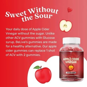 Gomitas de Vinagre de <span class=keywords><strong>Sidra</strong></span> de Manzana ACV KETO OEM, Suplemento para Adelgazar y Aplanar el Abdomen, para un Peso Saludable - Product Image 3