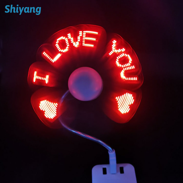 Air Cooling Fan Portable USB LED Fan Self Programmable USB Message Fan