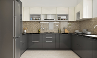Ensemble de cuisine extérieure modulaire Prima en acier inoxydable moderne avec îlot BBQ, évier, four à pizza, petit réfrigérateur, grill et armoire de cuisine