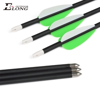 Flèches en fibre de verre Elong Outdoor de 4,2 mm pour arc classique, flèches d'entraînement pour débutants en tir à l'arc