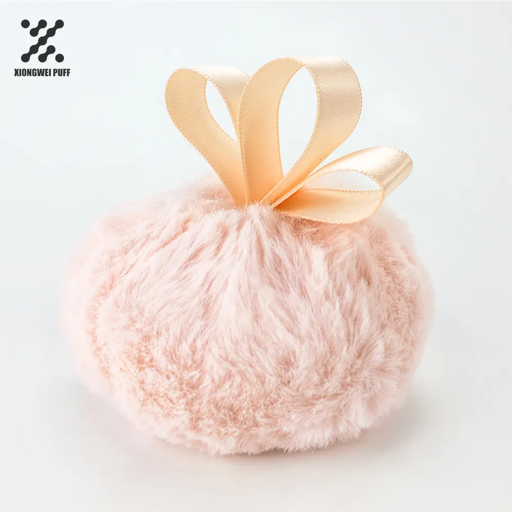 XIONGWEI Hot Sale Highlight Ball Loose Powder Glitter Body Face Highlighter Puff Plush Hair Setting Ball Puff