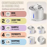 Fontaine à eau pour animaux de compagnie et fontaine à eau pour chats 2,5 L 8000 mAh Séparation eau-électricité LED Indicateur de niveau Filtration multicouche Ultra silencieuse