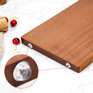 Классический прямоугольник Sapele твердая деревянная кухонная доска Разделочные Блоки разделочная доска с металлической ручкой - Product Image 4