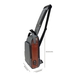 Usine personnalisé unisexe étanche bandoulière sac de messager antivol USB codé serrure fermeture éclair une fronde mode pour le voyage - Product Image 6