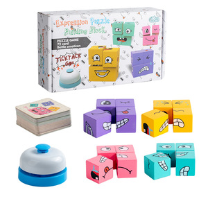 Jeu de <span class=keywords><strong>puzzle</strong></span> de reconnaissance d'expressions faciales avec cubes <span class=keywords><strong>en</strong></span> <span class=keywords><strong>bois</strong></span>, 1 à 4 joueurs, pour enfants et adultes - Product Image 1
