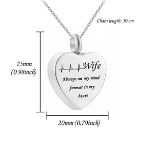 Collana ali urna in acciaio inox ricordo di cristallo ciondolo gioielli commemorativi per l'amato per sempre nel mio cuore - Product Image 2