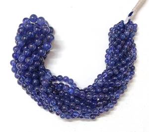 Cuentas redondas lisas de tanzanita natural, cuentas de piedras preciosas de tanzanita de 4-7mm para suministros de joyería por mayorista indio a granel de 16" - Product Image 2