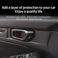 Autocollants décoratifs pour poignée de porte intérieure gauche et droite de voiture, pour Honda Civic 11e génération F15 Type R, accessoires intérieurs extérieurs