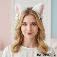 Ensemble d'accessoires pour masque avec bandeau oreilles de chat, kit de cosplay chat noir pour femmes, Halloween, carnaval, fête costumée