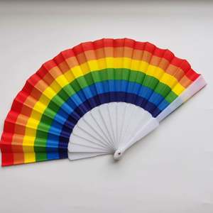Abanicos Plegables Personalizados de Plástico con Diseño de Arcoíris, Abanico Decorativo para el Hogar, Abanico para Manualidades, Actuaciones en Escenario, Baile, Decoración de Bodas y Fiestas, Regalo - Product Image 6