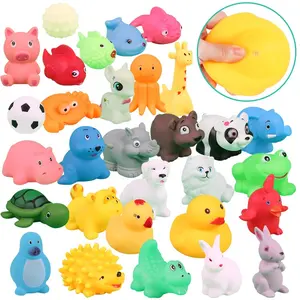 Jouets de bain en caoutchouc pour bébés Canard Baignoire Douche Squeeze-Sounding Toy Animal Kids Bath Toys