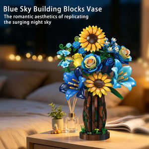 Juego de Bloques de Construcción de Jarrón de Ciprés en Tono Azul, 799 Piezas, Decoración para el Hogar, Desarrollo de Habilidades Motoras Finas, Regalo STEM para Niños y Adultos - Product Image 3