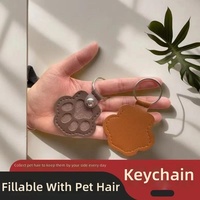 Porte-clés commémoratif en cuir PU pour poils d'animaux, pendentif empreinte de patte, souvenir pour propriétaire de chien ou de chat, breloque de sac, vente en gros