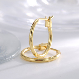 Minimalism Cool Style Versatile Classic <b>Hoop</b> Earrings Multiple Sizes 18K <b>Gold</b>-Plated Simple Geometric <b>Small</b> Circular - Product Image 4