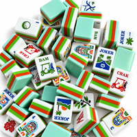 Jeu de Mahjong Américain Classique 4 Couches en Acrylique Vert Pierre de Jade, 160 Pièces, pour Soirées en Famille, Vente en Gros, En Stock