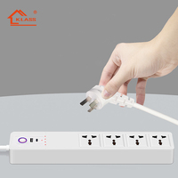 Tira de alimentación KLASS con puerto USB, enchufe de 2/3/4 vías, 6 USB con enchufe tipo C con cable de extensión de 2/3/4/5M, enchufe protector contra sobretensiones