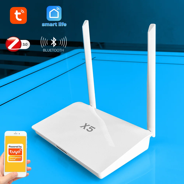 Newest Tuya Zigbee Gateway With Enhanced Strong Signal Wired Multi-Function Zigbee 3.0 Ble Hub for Villa Smart Home