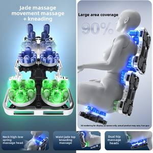 Jade-Stein-Massagestuhl Ganzkörper-Airbags Feste Rotierende Kugeln U-förmiges Kissen Oberschenkel-Bein-Fuß-Roller Heizung Bluetooth KI-Sprachsteuerung - Product Image 3