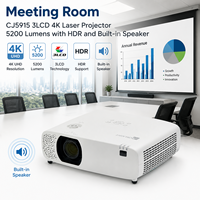 Projecteur laser 3LCD 4K CJ5915 5200 lumens pour salle de conférence avec haut-parleur intégré