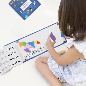 Magnetic Toy Puzzle Kids Education Toy Stick Board Magnetic Tangram For Children