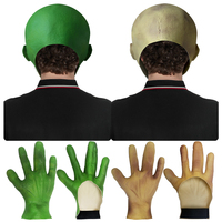 Masque de visage d'alien effrayant en latex avec gants pour Halloween, maison hantée, escape room, personnalisable