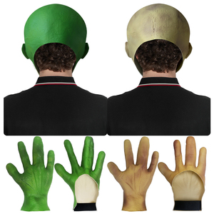 <span class=keywords><strong>Masque</strong></span> de visage d'alien effrayant en latex avec gants <span class=keywords><strong>pour</strong></span> Halloween, <span class=keywords><strong>maison</strong></span> hantée, escape room, personnalisable - Product Image 4