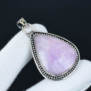 Prix de gros pour les femmes Pendentif en argent sterling 925 de conception vintage fait à la main Rose Quartz Gemstone Lunette Réglage Style classique - Product Image 1