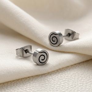 Zoryn Wholesale Fashion <b>Titanium</b> Alloy Natural Stone Unisex Ear Bone <b>Stud</b> Earrings Simple Gold Plated - Product Image 1