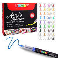 POMAC – Lot de 36 marqueurs acryliques liquides directes, haute pigmentation, pour toile et papier, fournitures artistiques