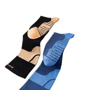 Calcetines de Compresión para Ciclismo, Correr, Saltar al Lazo, Calcetines Largos con Base de Felpa, Bloques de Color, Nailon, Juveniles, de 18 a 40 Años - Product Image 1