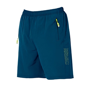 Shorts de course bleus à séchage rapide pour hommes avec poches latérales et motif à pois pour l'été - Product Image 1