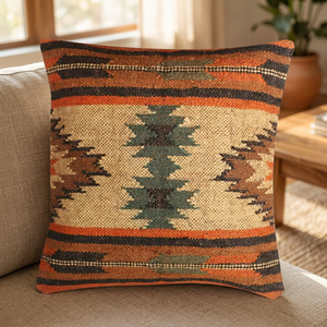 KRAFTERS Alfombra de Yute y Lana Tejida a Mano, Ecológica, con Diseño Geométrico a Rayas, para Sofá, Cojines, Todos los Tamaños, para el Hogar, Gran Venta - Product Image 4