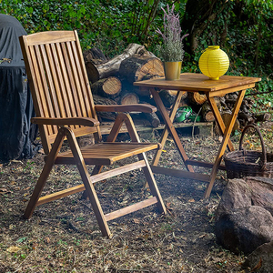 DU'S-juego de dos piezas de silla de jardín de madera maciza ajustable, silla plegable adecuada para balcón, <span class=keywords><strong>terraza</strong></span> o jardín - Product Image 6