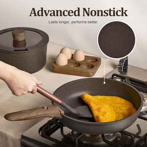 Ceramic <b>Cookware</b> <b>Set</b> 17 Piece Non Stick Detachable Handle Space Saving Kitchen Cooking <b>Set</b> - Product Image 4
