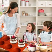 Moules à gâteau cylindriques ronds antiadhésifs à 6 cavités pour chocolat, moules de cuisson en silicone pour mini-gâteaux, moule à gelée