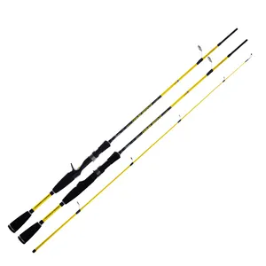 ANYFISH – canne à pêche Spinning et Casting en carbone, 2 sections, 1.75m/190m/2.1m, Guide FUji, 10-20lb, tête de serpent, poisson