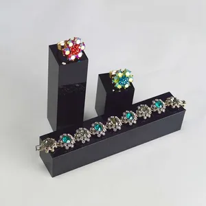 Penyangga Perhiasan Akrilik Hitam, Kubus Pajangan Cincin, Patung Seni, Dudukan Gelang Kalung, Penyangga Fotografi - Product Image 5