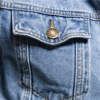Veste en jean en coton personnalisée pour homme, veste décontractée tendance, vente en gros de vestes en jean pour homme, chaqueta vaquera para hombre élégante