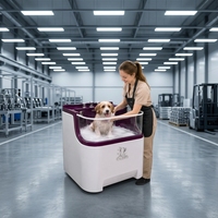 Baignoire Spa pour Chien Luxe Moderne, Spacieuse, en Acrylique, avec Hydro-Massage, pour Bain Profond, Robuste, pour Salle de Bain