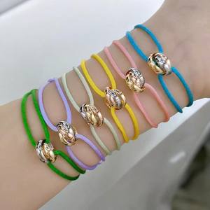 <span class=keywords><strong>Bracelet</strong></span> en acier inoxydable satiné, bijoux de mode, <span class=keywords><strong>bracelet</strong></span> en <span class=keywords><strong>fil</strong></span> de corde avec 3 anneaux, cordon réglable pour femmes et hommes - Product Image 5