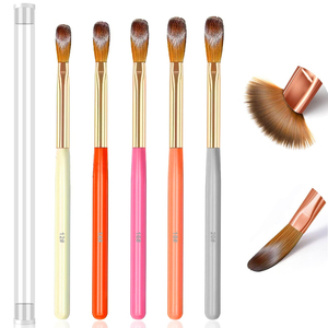 Ensemble de pinceaux pour nail art Kolinsky, pinceaux pour la décoration des ongles en acrylique, poils ronds, pointus et plats pour salon et maison - Product Image 1