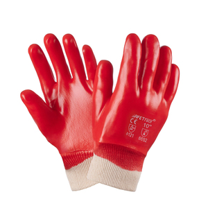 Sarung Tangan Keselamatan Tahan Air Tahan Asam & Alkali Lateks Karet Alam Murah Merah SAFETYBOY YL1142 Sarung Tangan Kerja Logo Kustom - Product Image 1