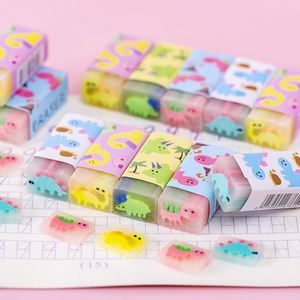 Gommes à effacer translucides en PVC couleur macaron, style fruit, mignonnes et souples, pour étudiants, employés de bureau et enfants, en plastique. - Product Image 4