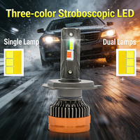 Phare LED tricolore haute puissance 180W avec télécommande, double tube en cuivre, non destructif, pour véhicules tout-terrain, 12V 6000K 20000 Lumens