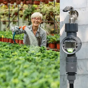 Wasserzähler für Gartenschlauch-Bewässerung Rasen-Sprinkler RV Wassertank Abfüllung Spur Wasseraufnahme und Durchflussrate IPX6