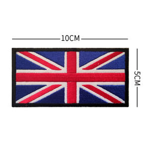 Patch en tissu brodé 3D en chenille, motif Union Jack britannique tactique, drapeau de l'Angleterre, Royaume-Uni, Grande-Bretagne, appliqué avec fixation - Product Image 3