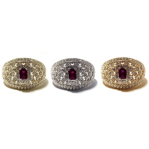 Bague antique en or blanc 18 carats avec de vrais diamants, émeraude et rubis, bijoux africains vintage pour femmes, cadeau de mariage - Product Image 4