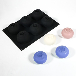 Blueberry Mousse Cake Mold 6 Cavity <b>Silicone</b> <b>Baking</b> Mold For DIY French Dessert Fruit Shape Home Use - Product Image 2